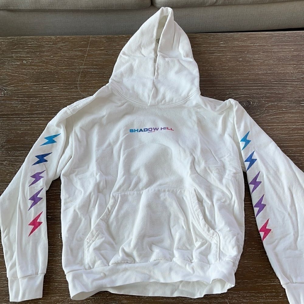 White SHADOW HILL USA Gradient Lightning Hoodie